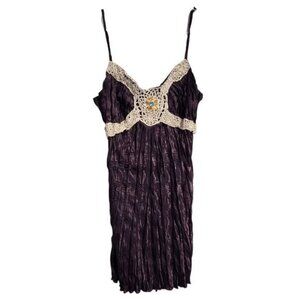 DOLLED UP‎ Y2K Crochet Romantic Texture 2000s Brown Top M